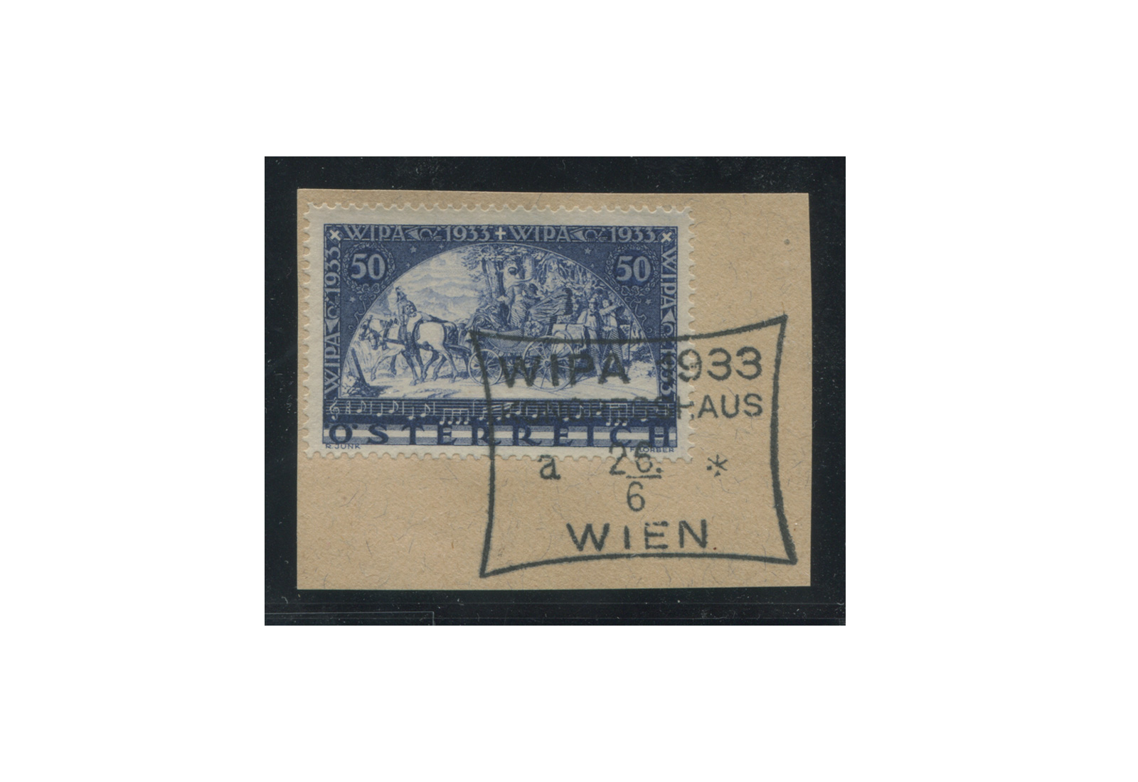 Briefmarke Österreich 1933 WIPA Michel Nr. 555 A gestempelt mit Sonderstempel