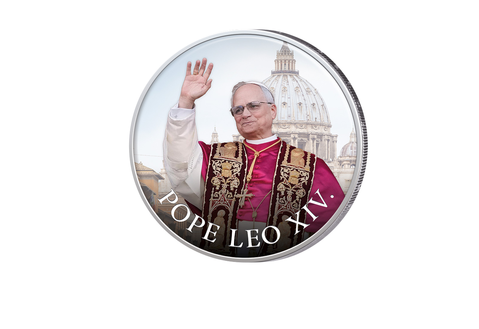 2 Euro 2025 Papst Leo XIV mit Farbapplikaion