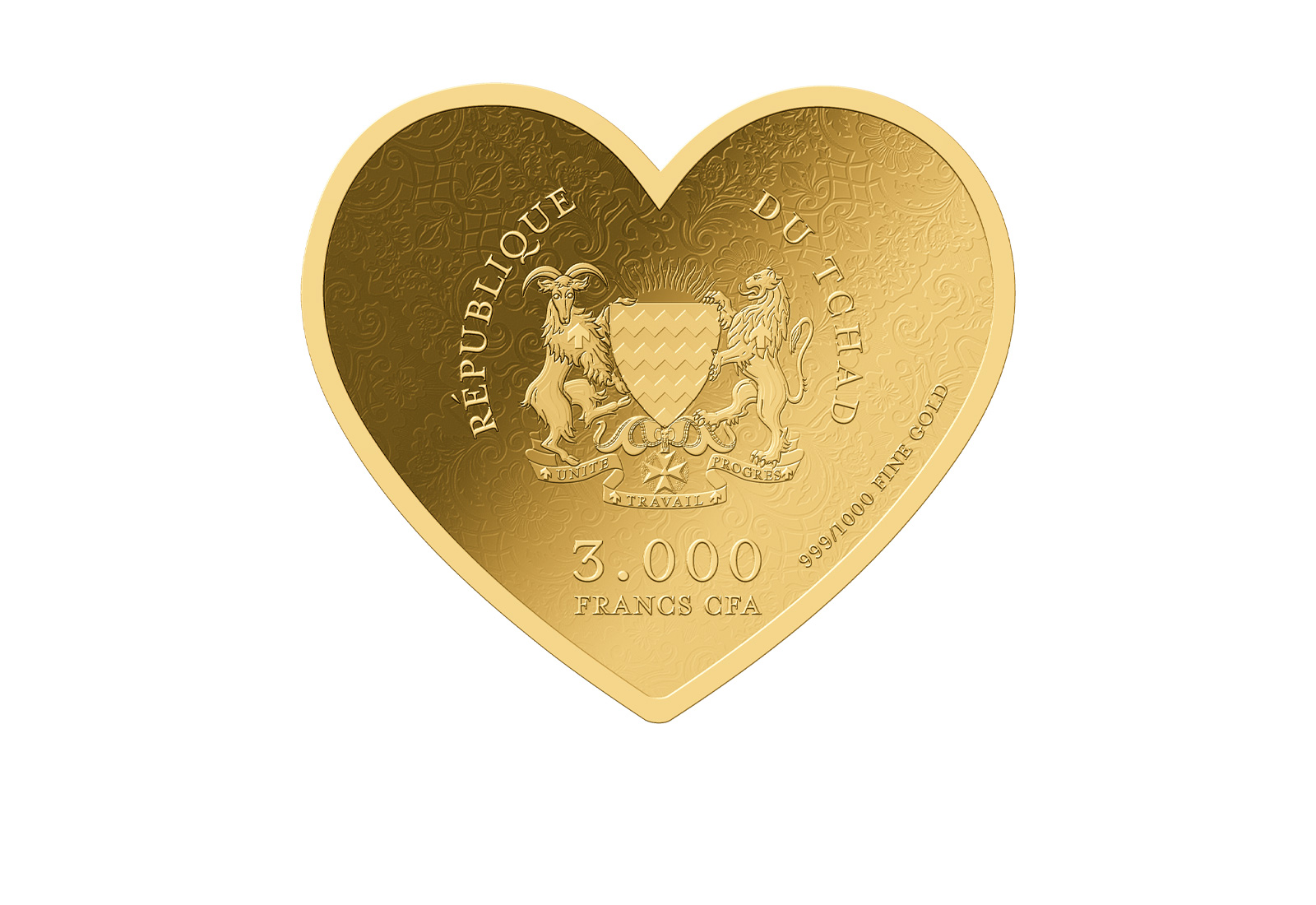Goldmünze Motiv "Herz Kathrin" 999/1000 Gold im Geschenketui