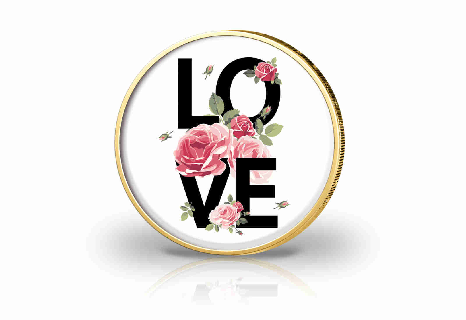2 Euro mit Farbmotiv und 24 Karat Goldauflage Liebe Valentinstag