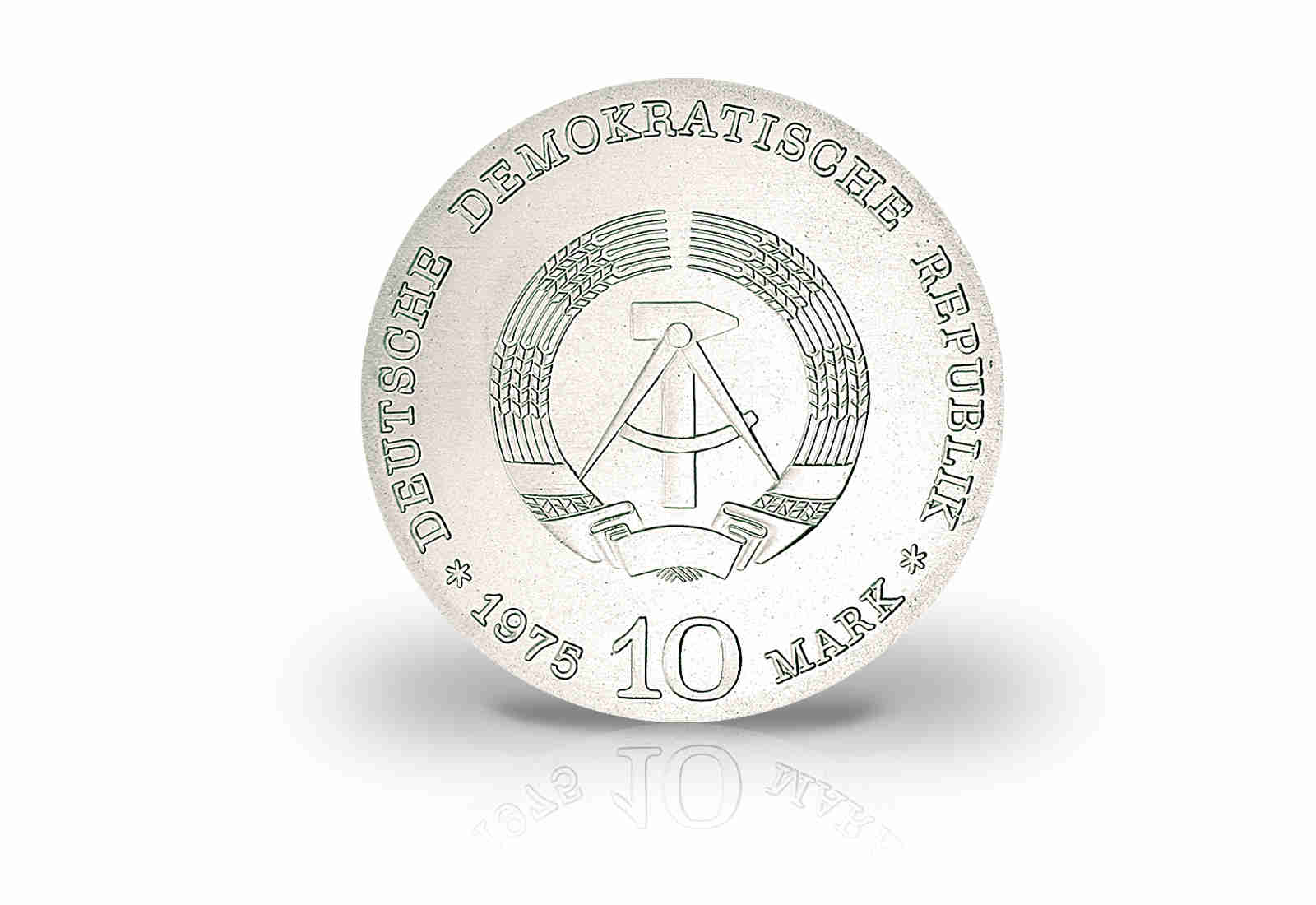 10 Mark Gedenkmünze 1975 DDR 100. Geburtstag von Albert Schweitzer Jaeger-Nr. 1554
