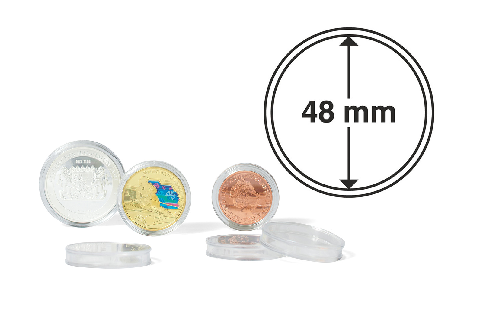 [48 mm] Leuchtturm Münzkapseln im 10er Pack