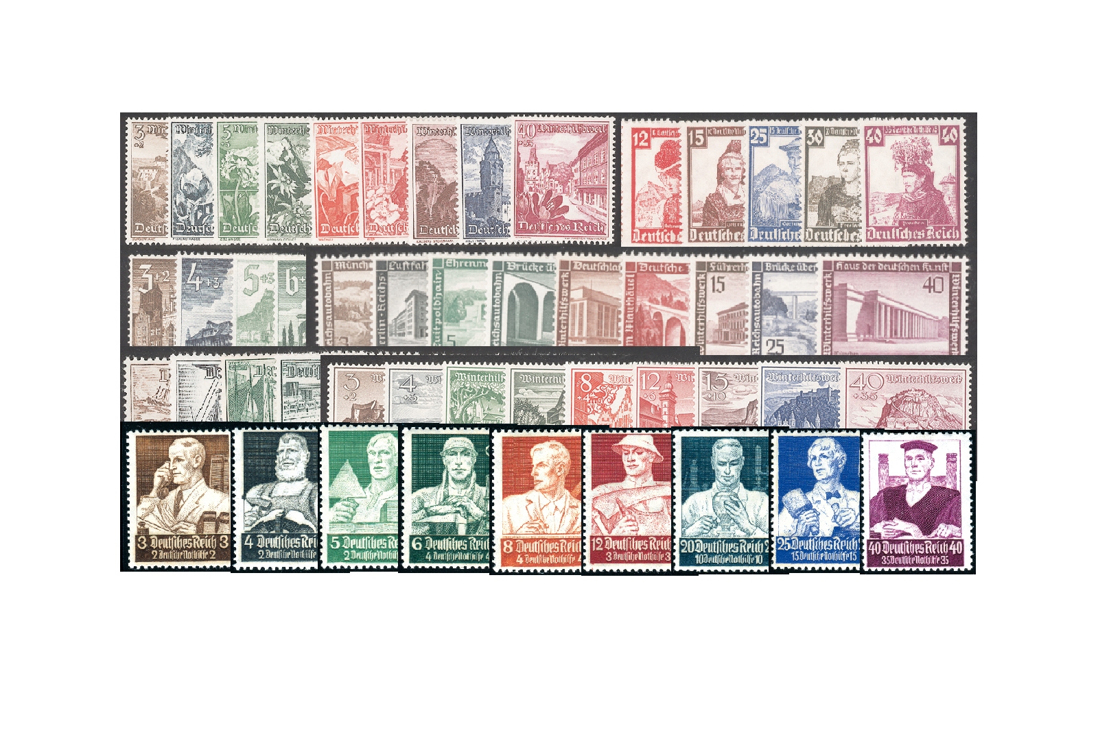 DR Nothilfe& WHW 1934-40 postfrisch im SET