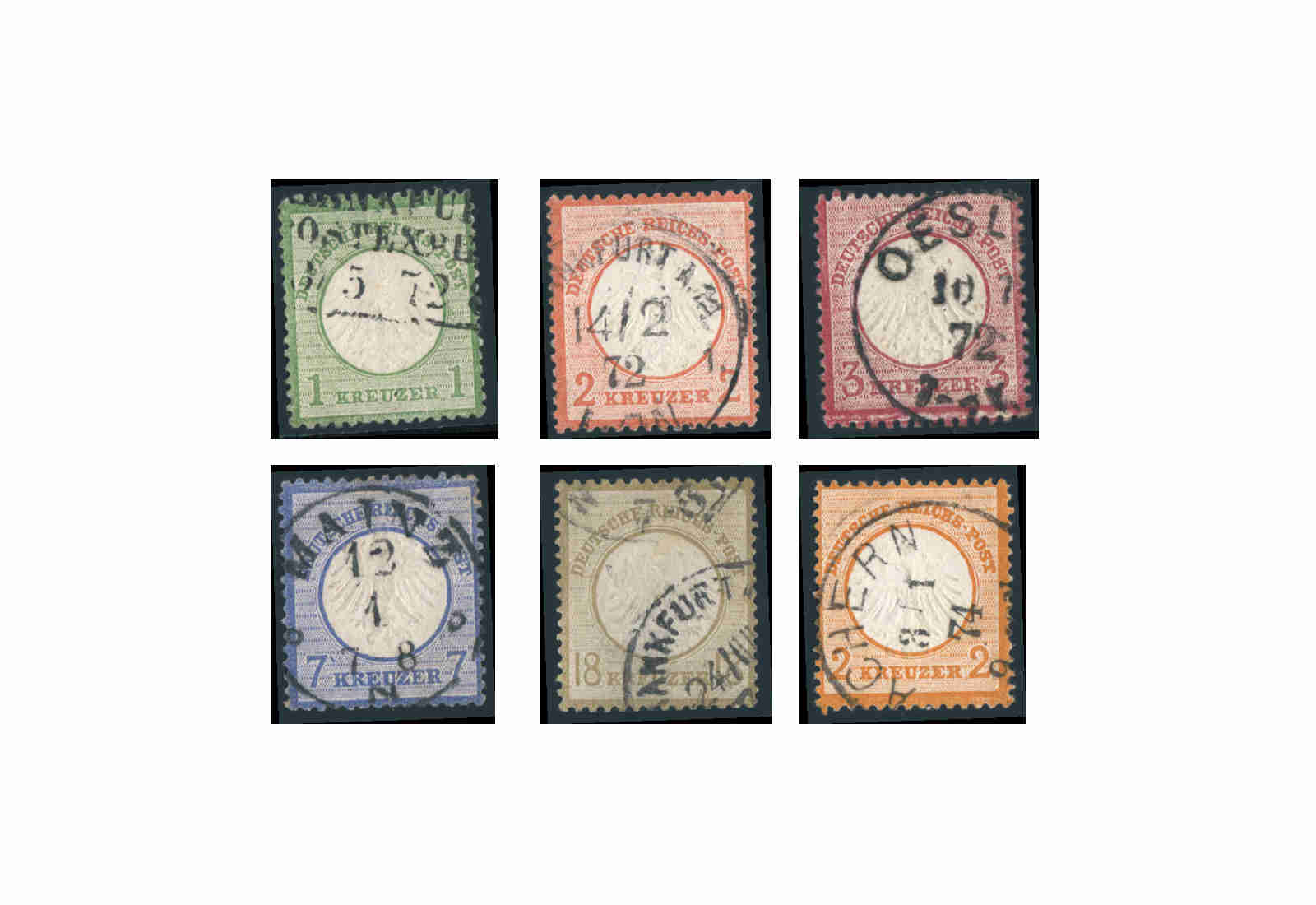 Briefmarken Kleiner Brustschild  7-11 + 15 ** gp.