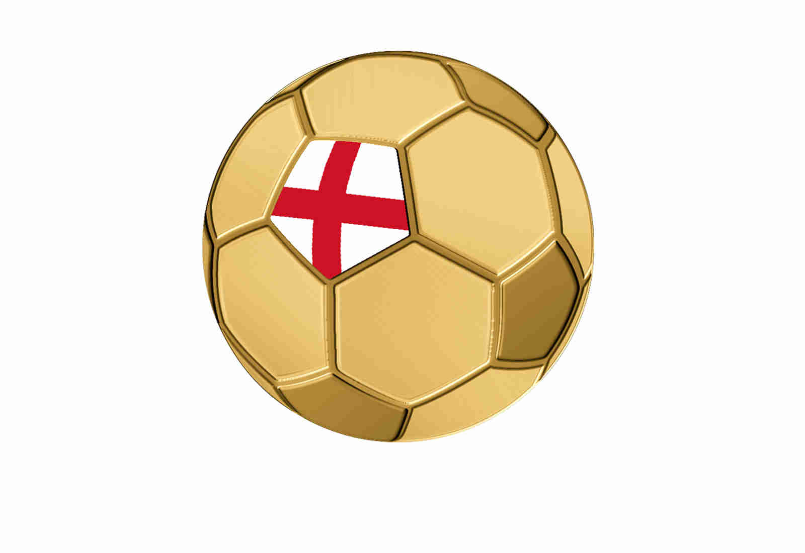 Goldmünze Motiv "Fußball England" 999/1000 Gold im Geschenketui