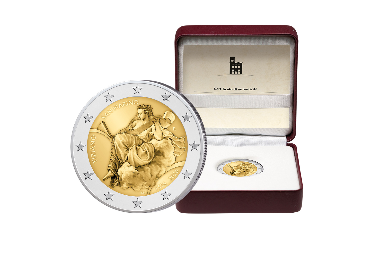 2 Euro 2026 San Marino 450. Todestag von Tizian PP