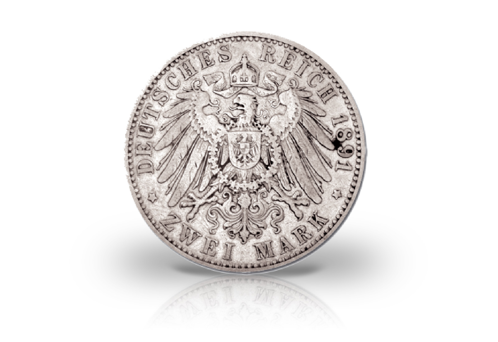 2 Mark 1891-1902 Deutsches Kaiserreich Sachsen Albert Jaeger-Nr. 124