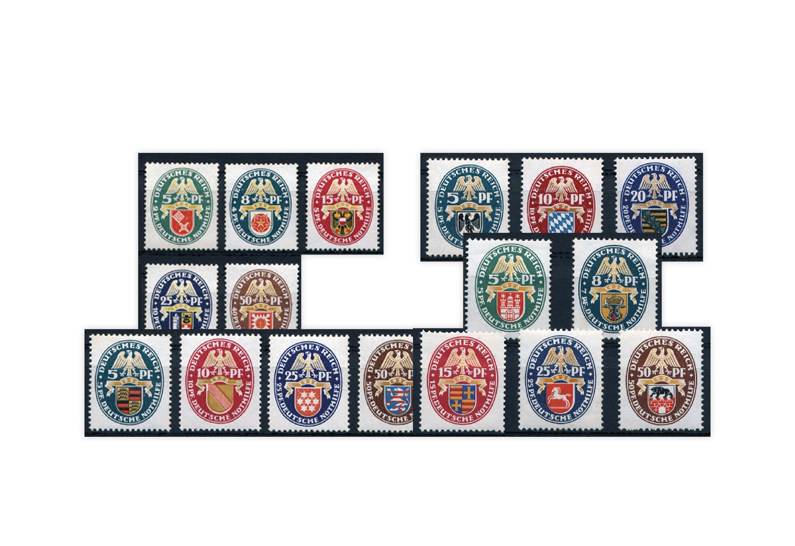 Briefmarken Deutsches Reich Wappen 1925-1929 postfrisch