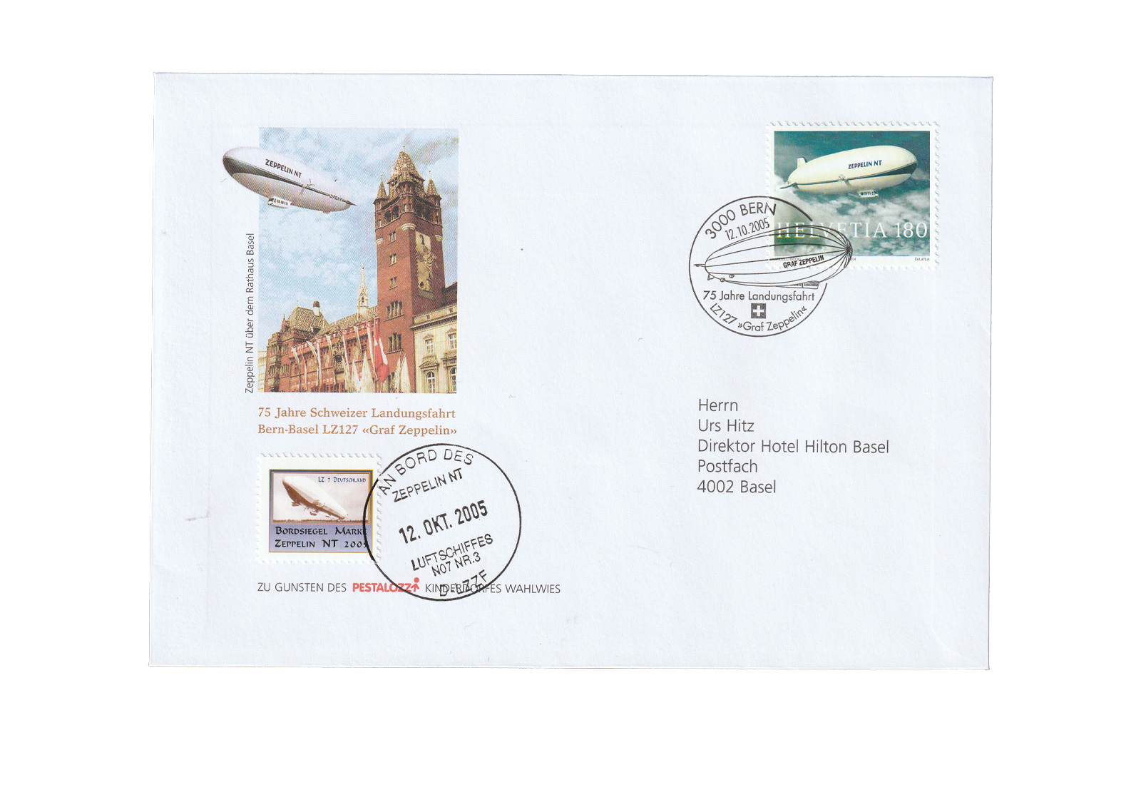 Zeppelin Beleg 2005 75 Jahre Schweizer Landungsfahrt an Bord des Zeppelin
