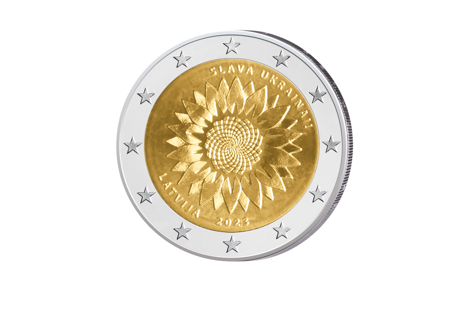 2 Euro 2023 Lettland Ukrainische Sonnenblume bfr.