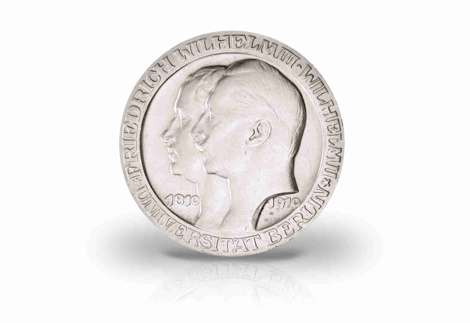 3 Mark Silbermünze 1910 Kaiserreich Preußen Universität Berlin Jaeger-Nr. 107