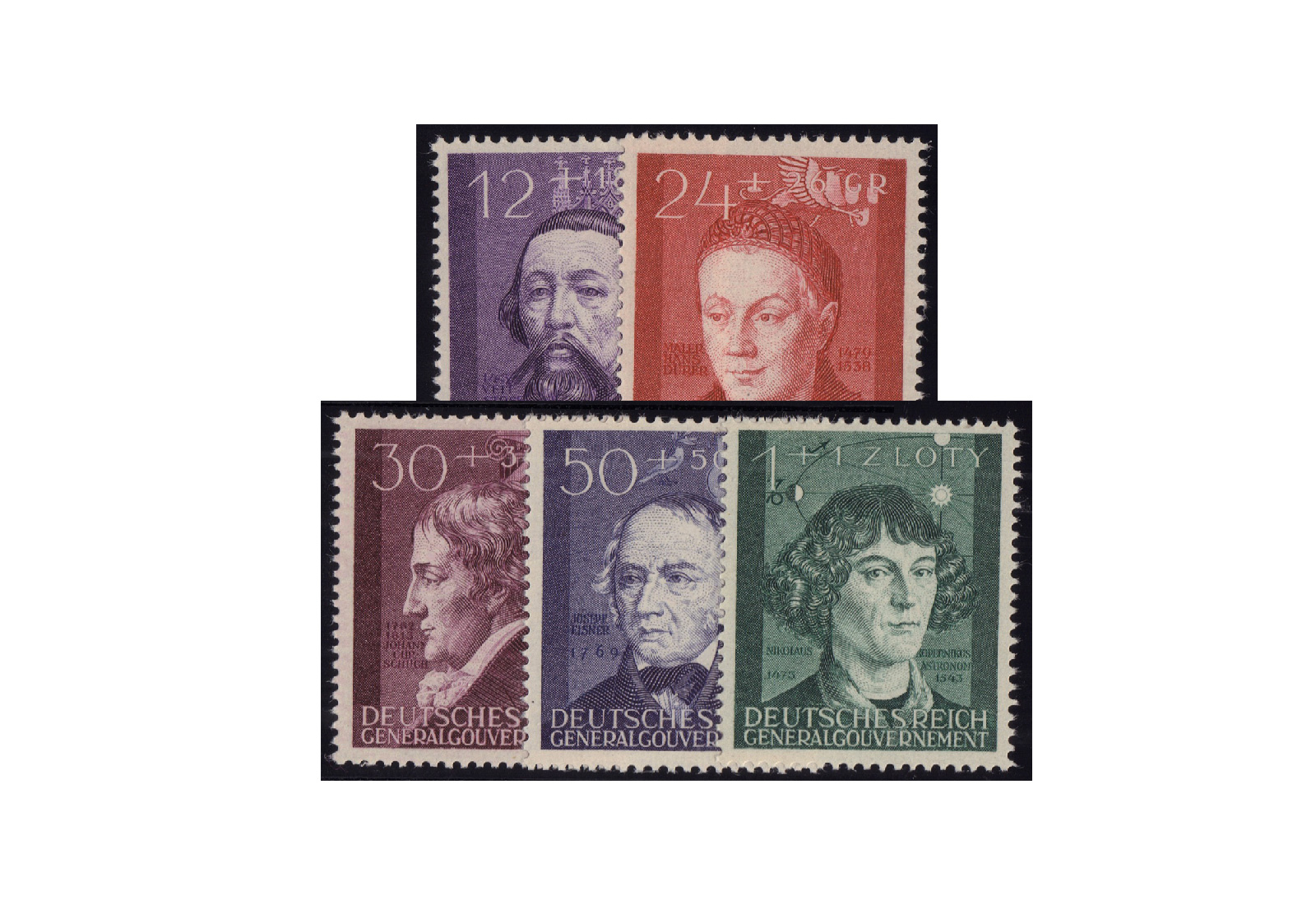 Generalgouvernement Marken: 3 Jahre Generalgouvernement 1942 Michel Nr. 96/100 postfrisch