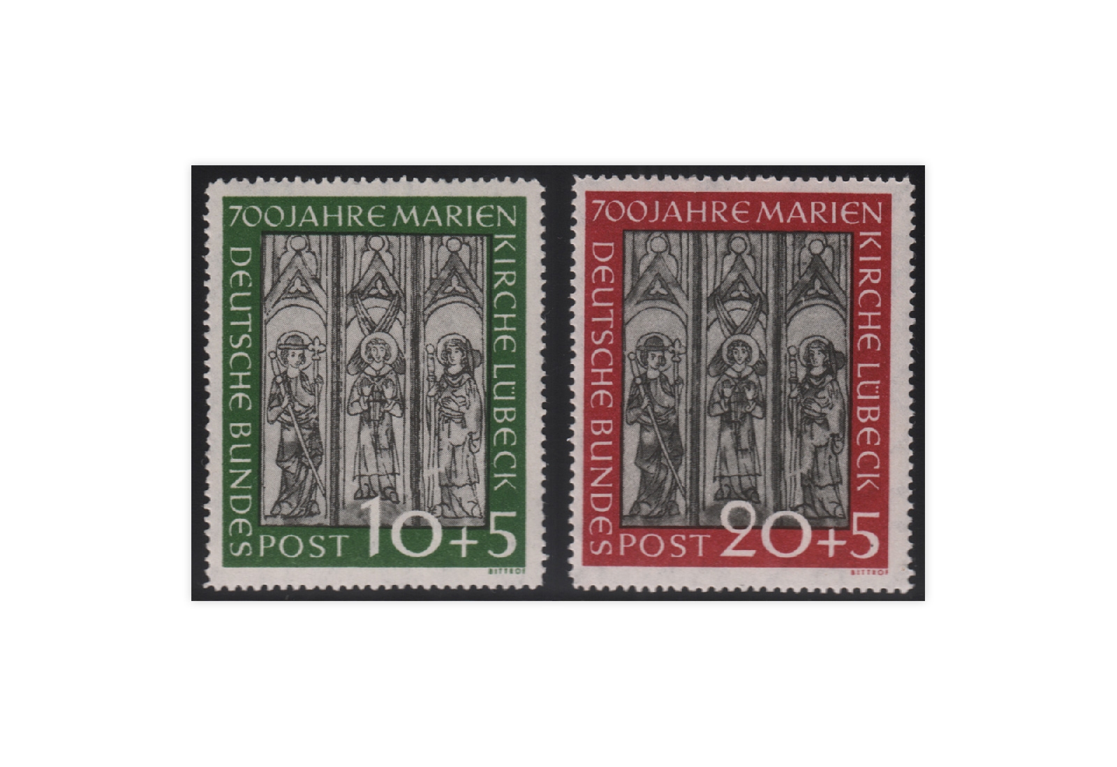 Briefmarken BRD 700 Jahre Marienkirche 1951 Michel-Nr. 139-140 postfrisch