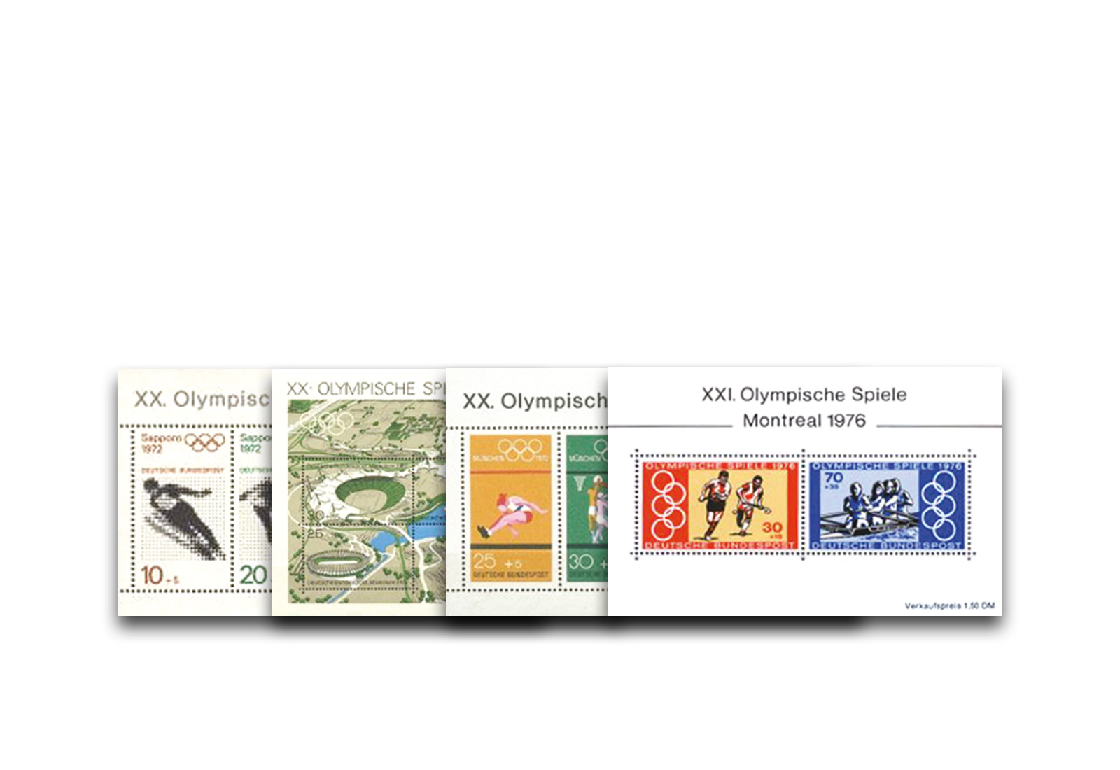 BRD Block-Set Olympia 6, 7, 8 und 12 postfrisch