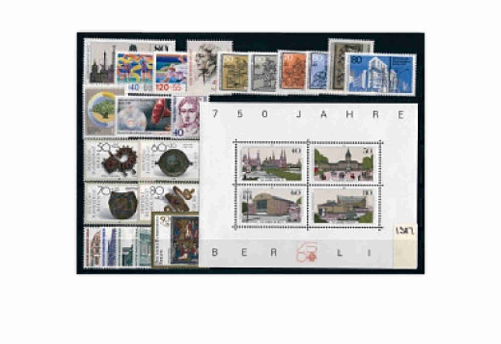 Berlin Mi.Nr. 772-797 Jahrgang 1987 postfrisch 22 Marken + 1 Block