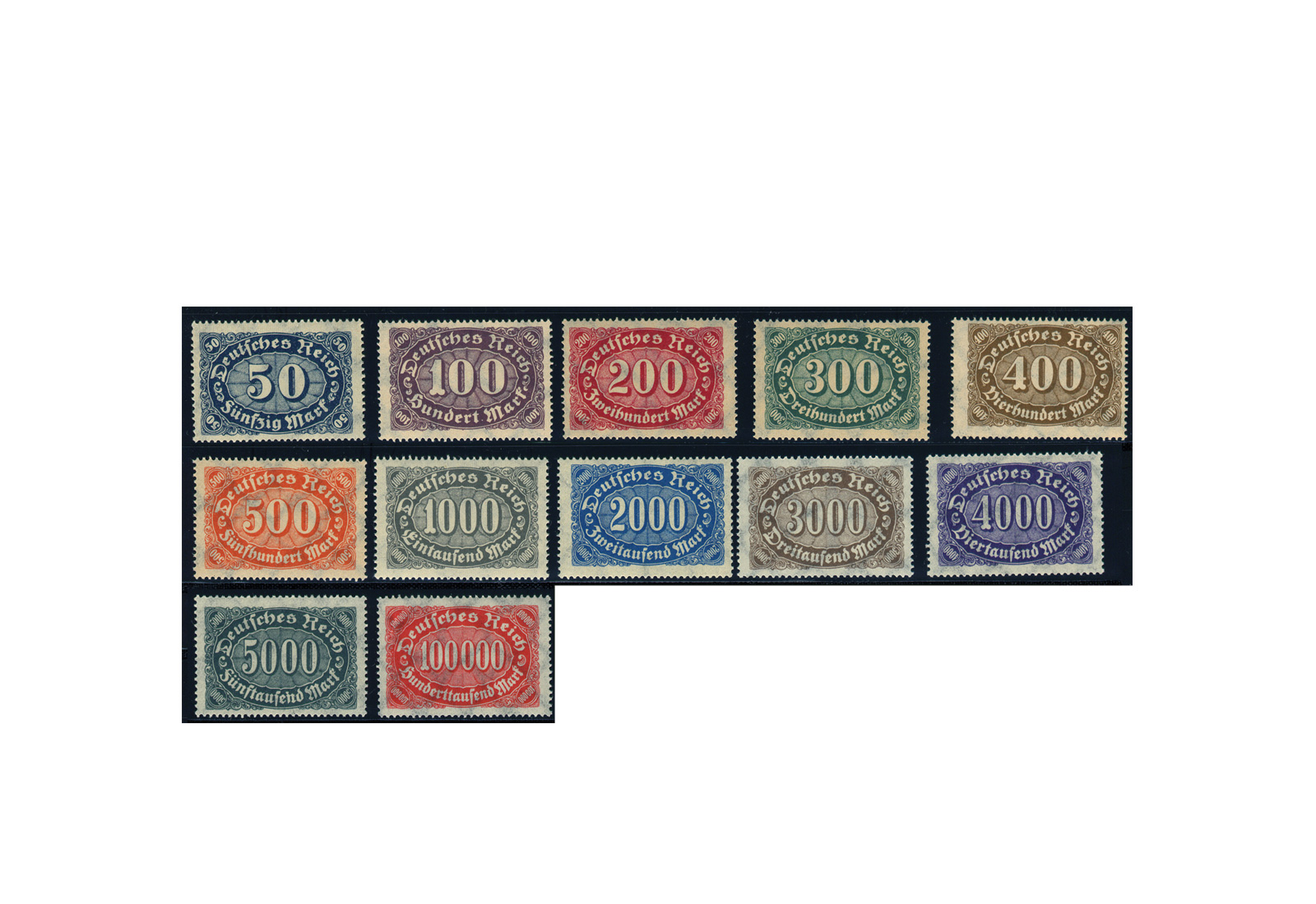 Briefmarken Deutsches Reich Freimarken 1923 Michel-Nr. 246/57 postfrisch