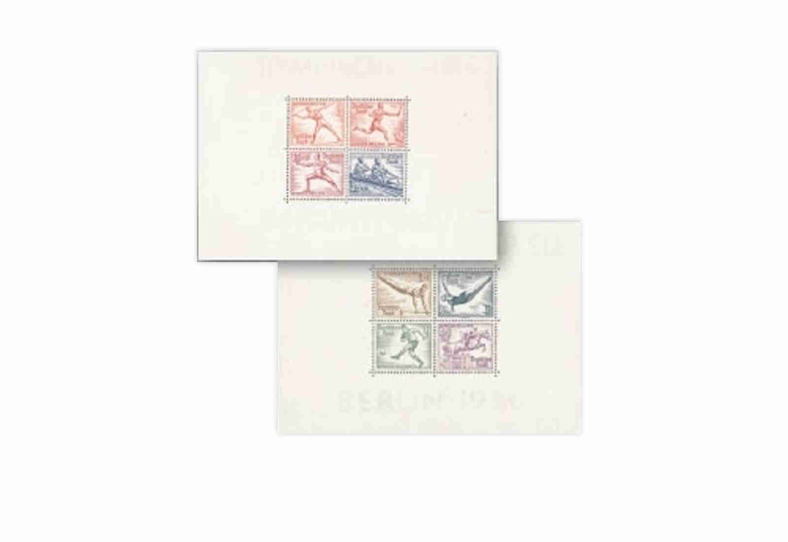 Briefmarken Deutsches Reich Olympia 1936 Block 5+6 postfrisch
