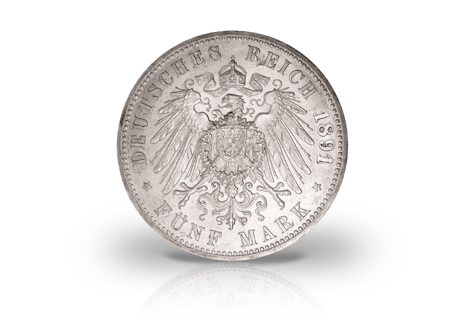 5 Mark 1891 Deutsches Kaiserreich Hessen Ludwig IV. Jaeger-Nr. 71