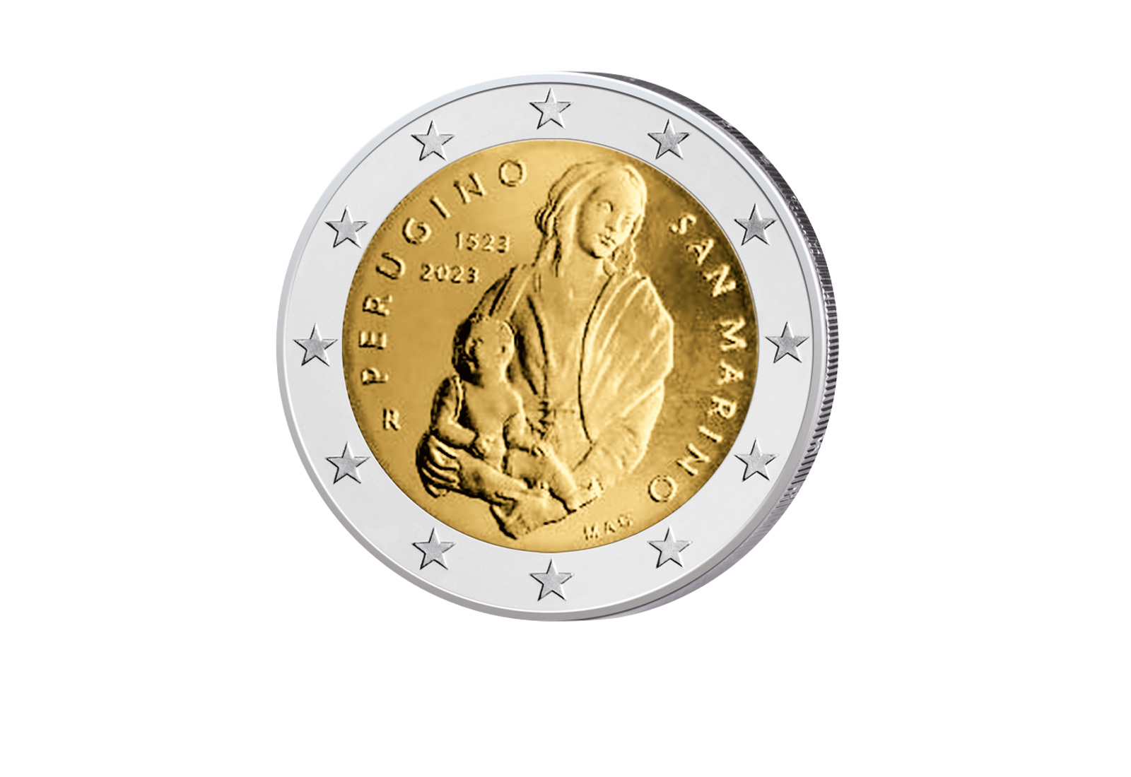 2 Euro 2023 San Marino 500. Todestag Perugino st