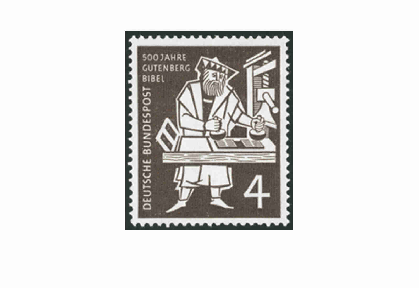 Briefmarke BRD 500 Jahre Gutenberg Bibel 1954 Michel-Nr. 198 postfrisch