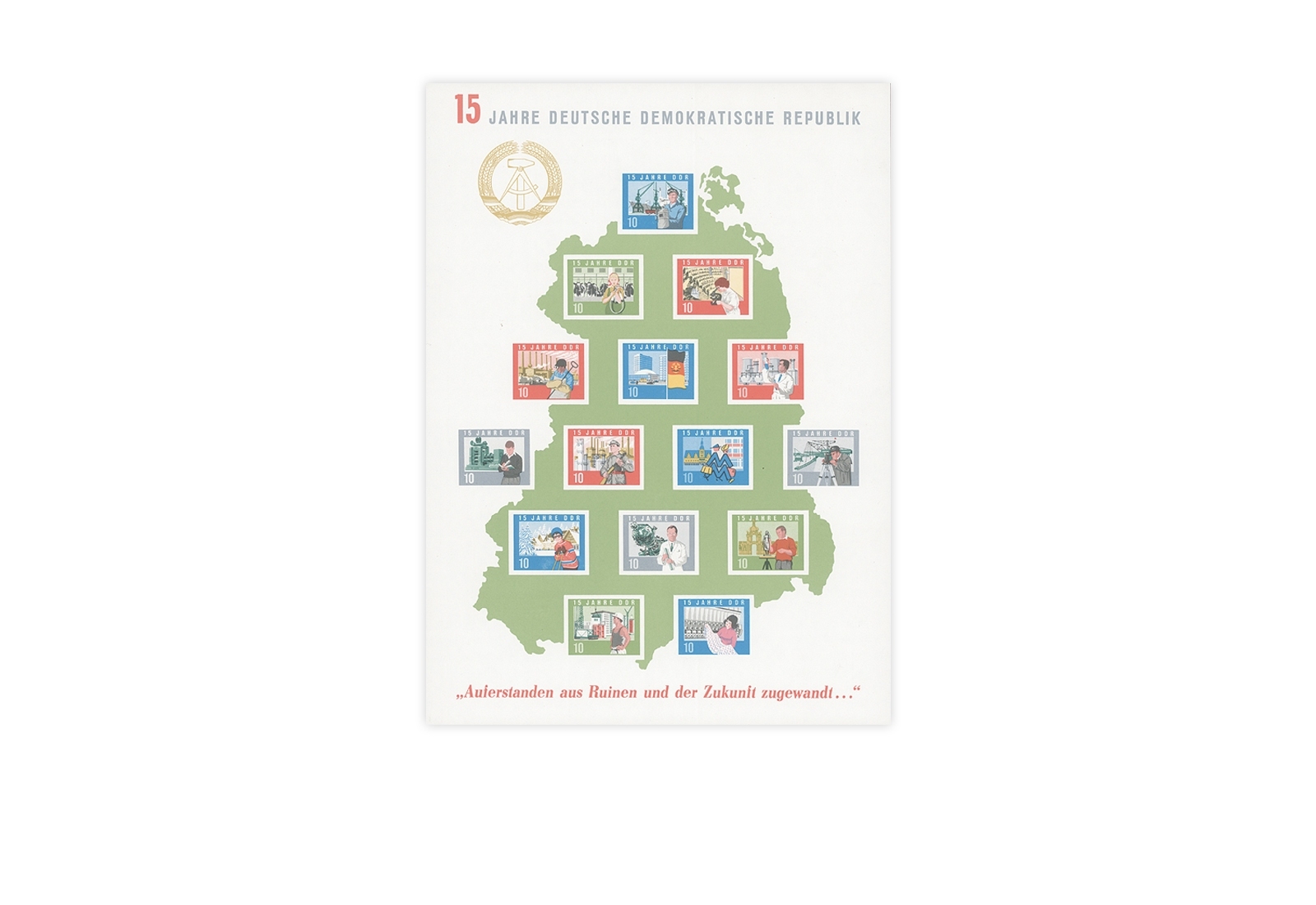 DDR 15 Jahre Deutsche Demokratische Republik Bl. 19 postfrisch, ohne Gummierung