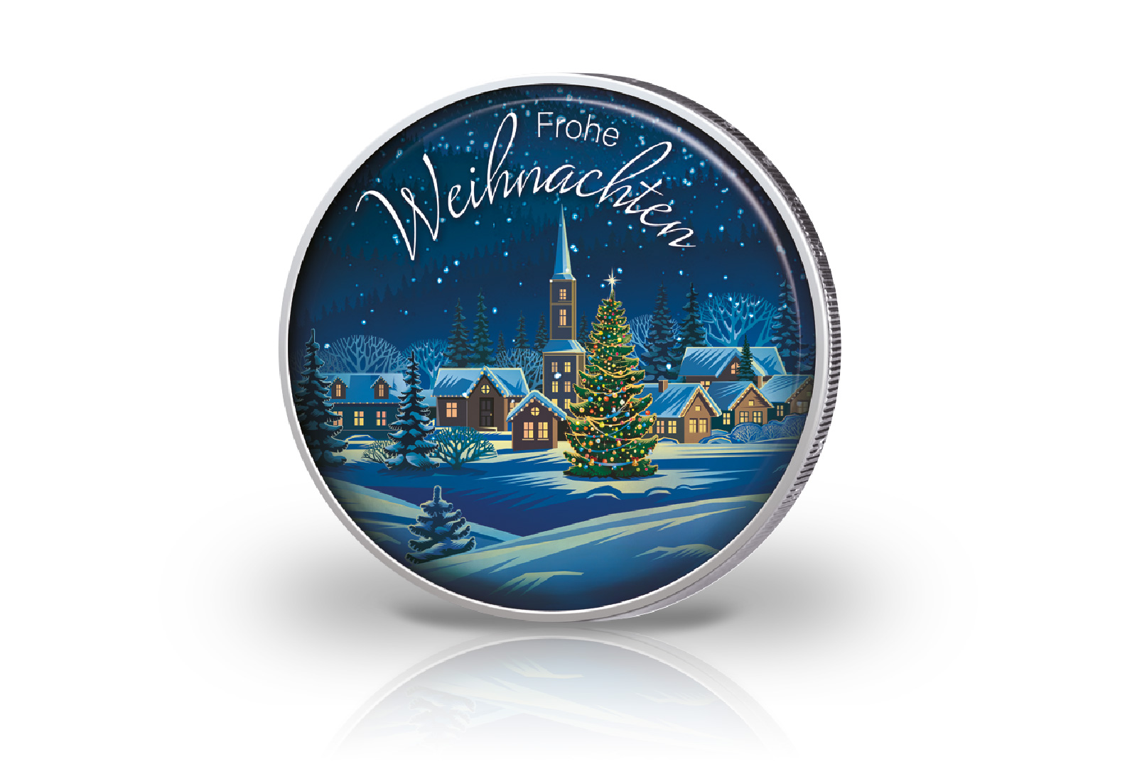 2 Euro mit Farbmotiv Frohe Weihnachten