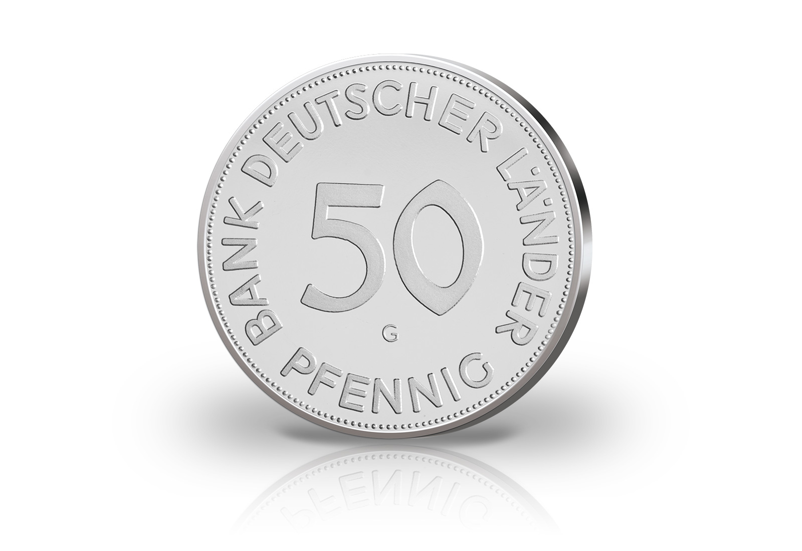 BRD 50 Pfennig 1950 G BDL Neuprägung mit Silberauflage
