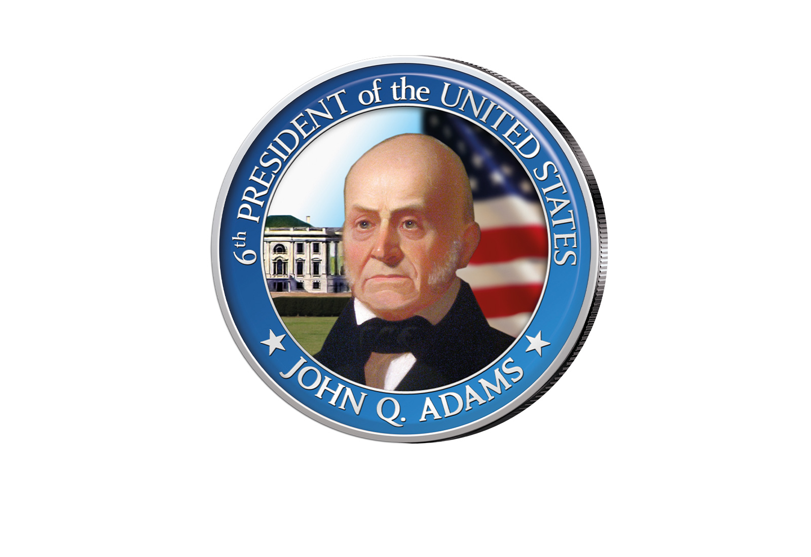 ½ Kennedy-Dollar USA mit Farbapplikation John Q. Adams Serie: Presidents of the US