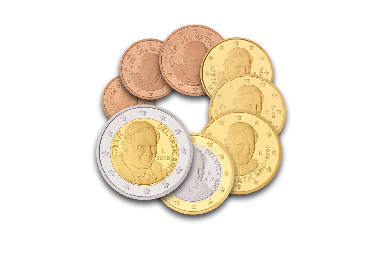 Kursmünzensatz 2006 Vatikan Papst Benedikt XVI. st