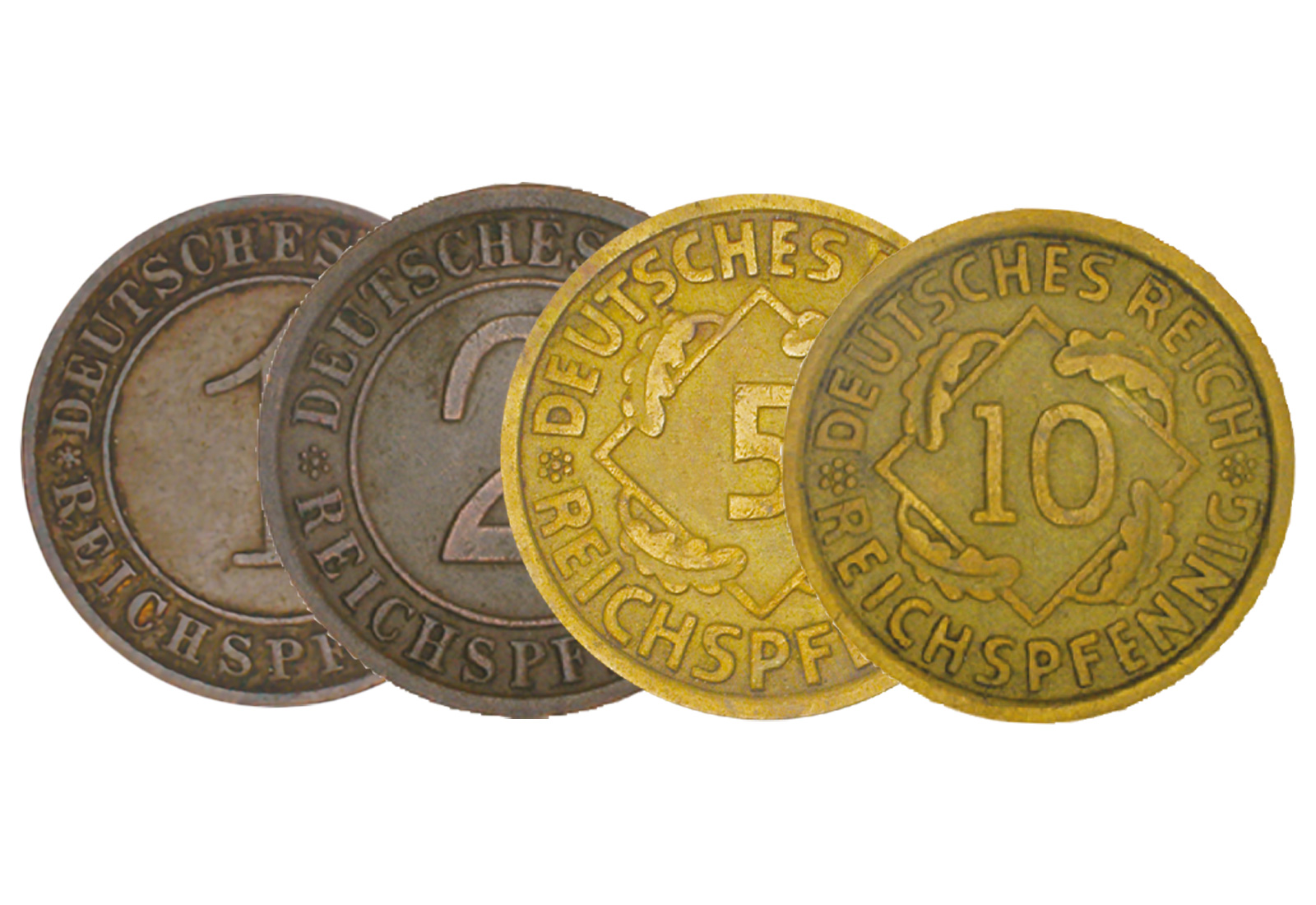 Reichspfennig Sparset Weimar 1-10 Pfennig Jaeger Nr. 313-317