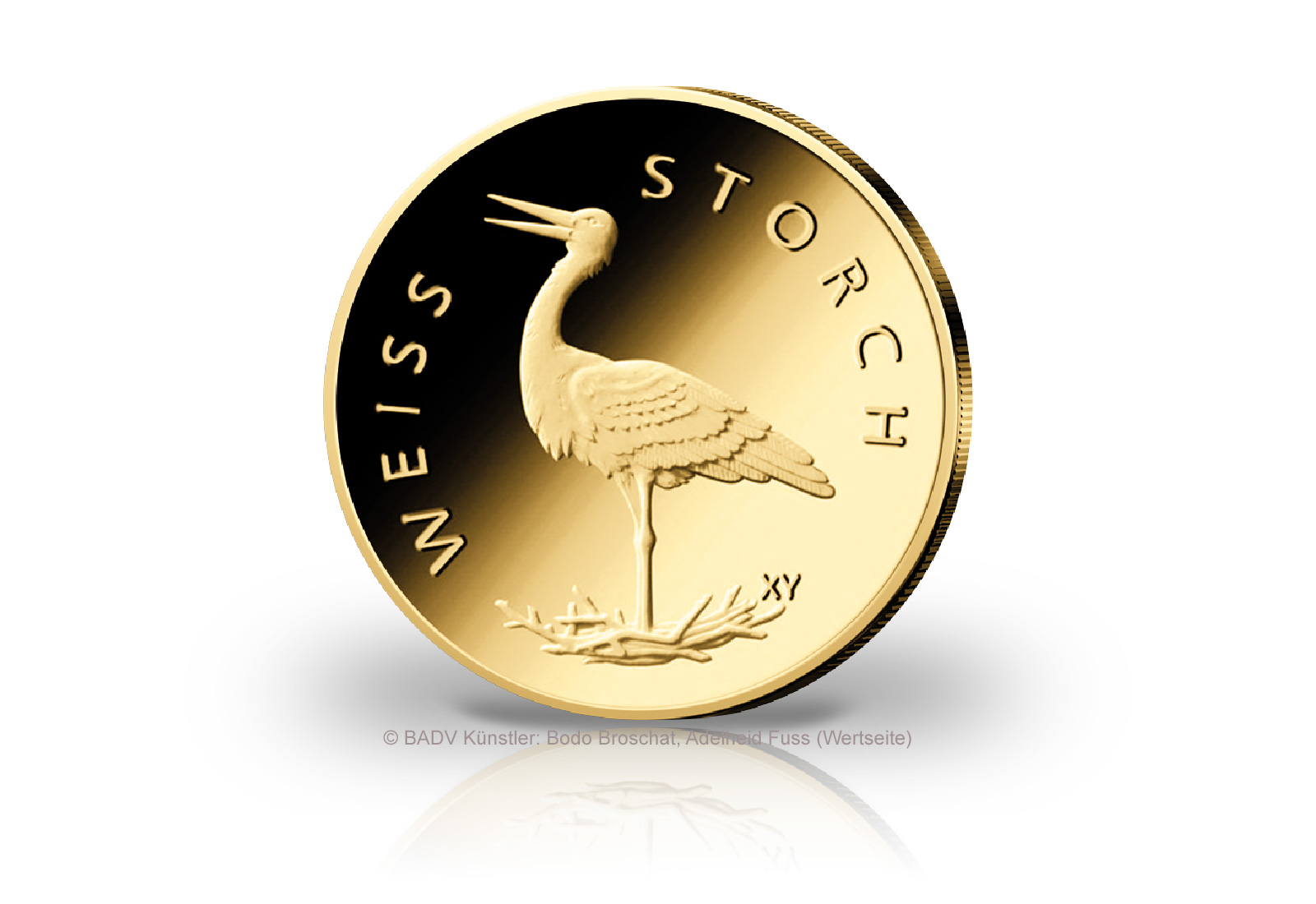 20 Euro 2020 Goldmünze Deutschland Weißstorch Prägestätte unserer Wahl