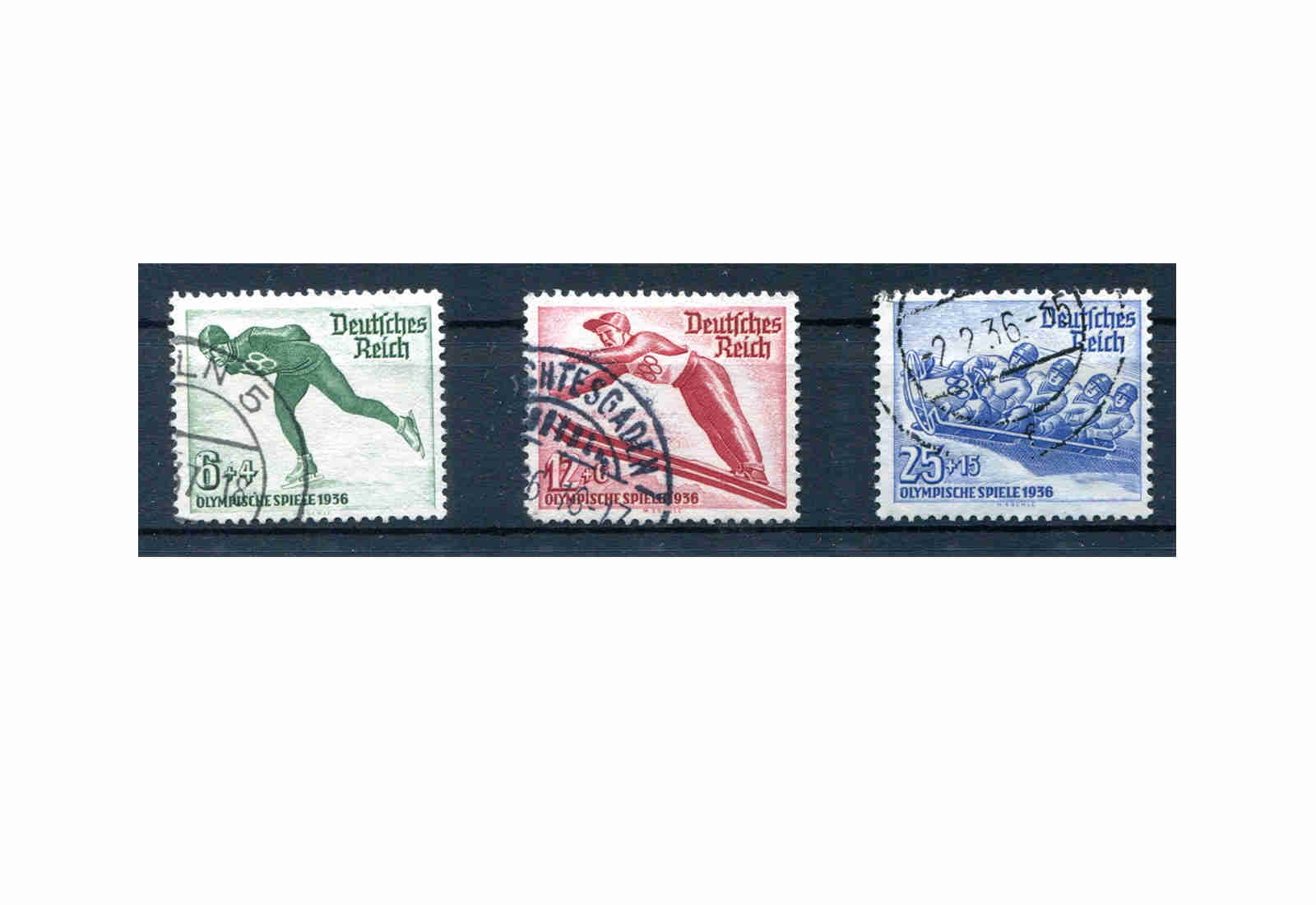 Briefmarken Deutsches Reich Winterolympiade 1935 Michel-Nr. 600/602 gestempelt