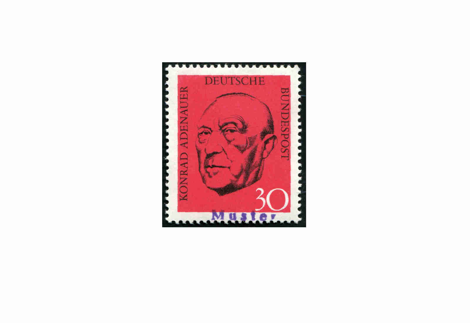 Faksimile BRD 1968 Roter Adenauer Michel-Nr. XI