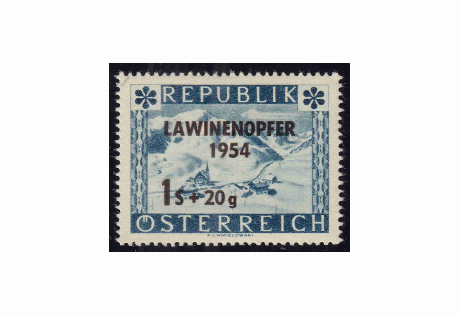 Briefmarke Österreich Einzelausgabe Lawinenunglück1954  Michel-Nr. 998 postfrisch