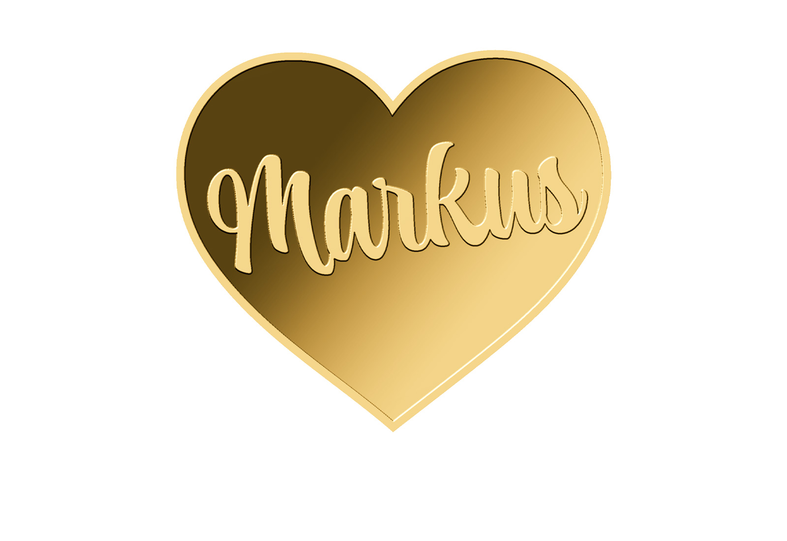 Goldmünze Motiv "Herz Markus" 999/1000 Gold im Geschenketui