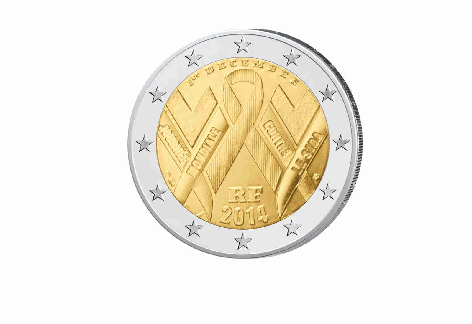 2 Euro 2014 Frankreich Welt Aids Tag
