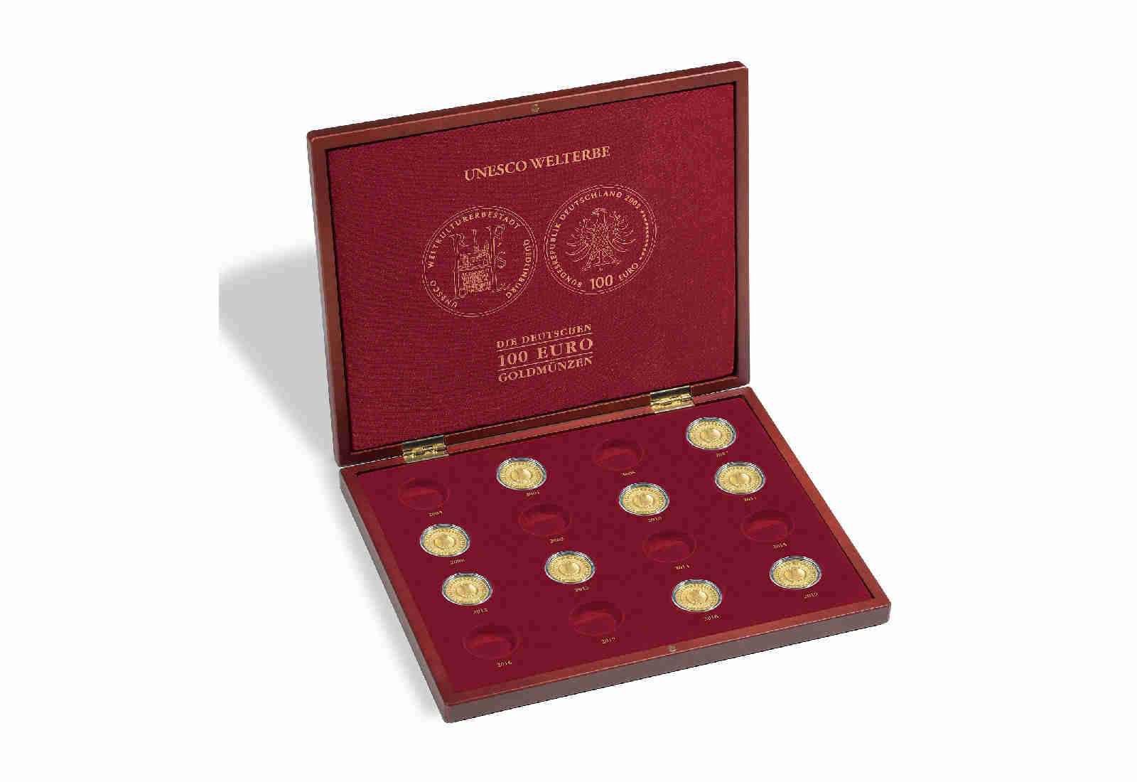 Münzkassette aus Holz für 100 Euro Gold "UNESCO Welterbe"