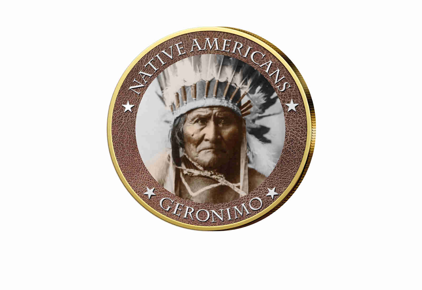 1 Dollar USA Sacagawea Geronimo mit Farbmotiv