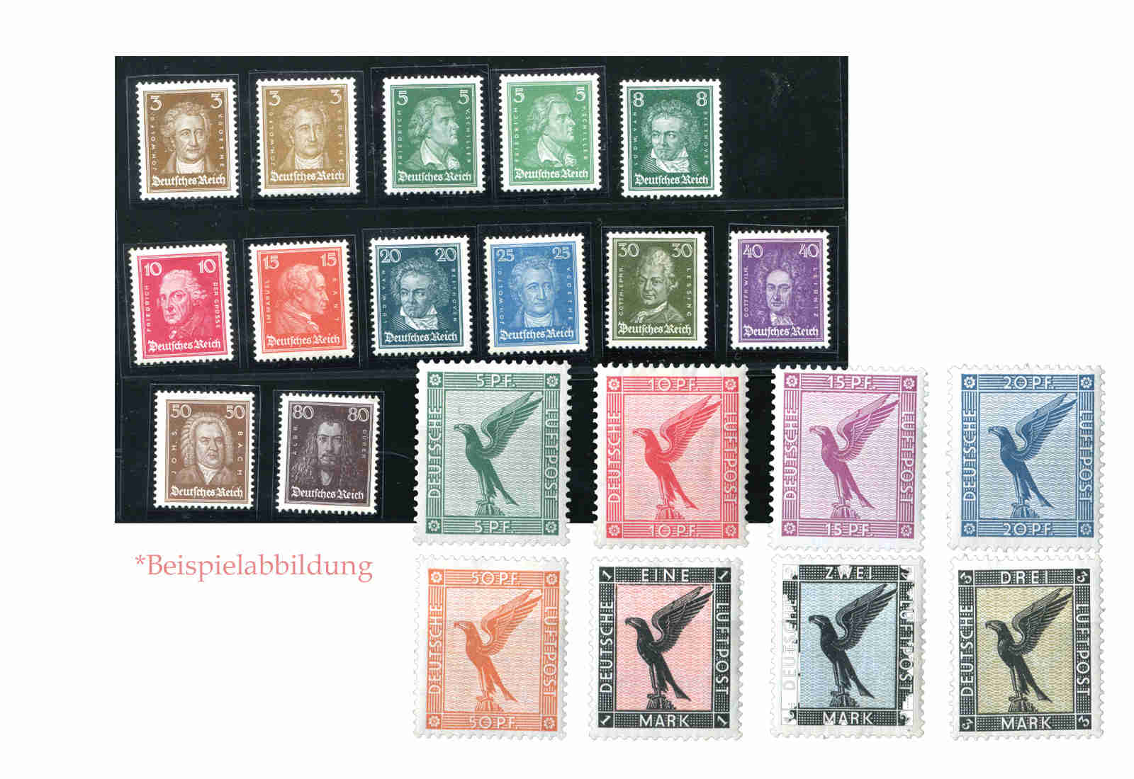 DR Jahrgang 1926 ** 25 Marken MiNr.: 378-401