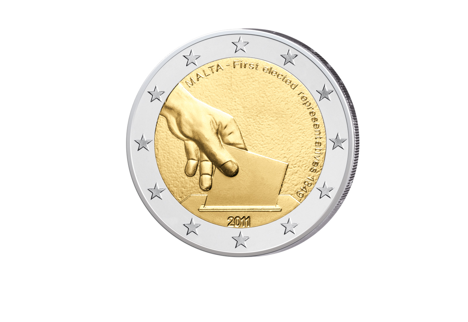 2 Euro 2011 Malta erste Wahl 1849 bfr.