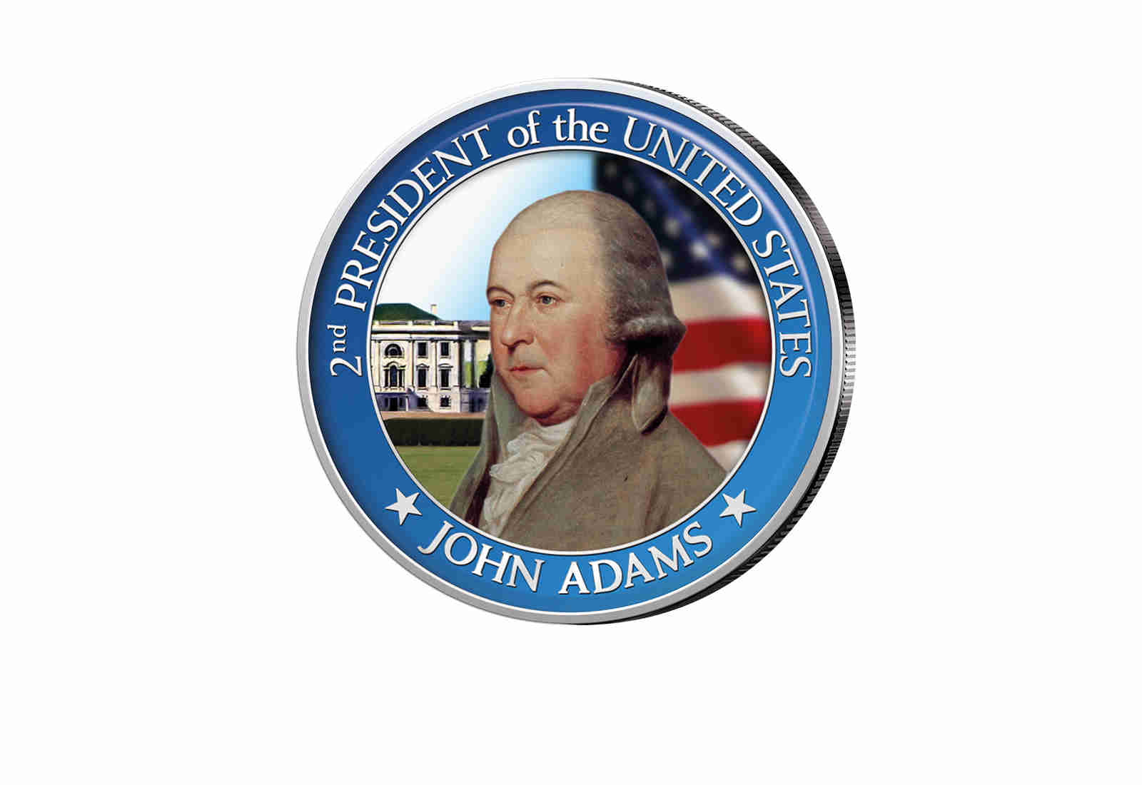 ½ Kennedy-Dollar USA mit Farbapplikation John Adams Serie: Presidents of the US