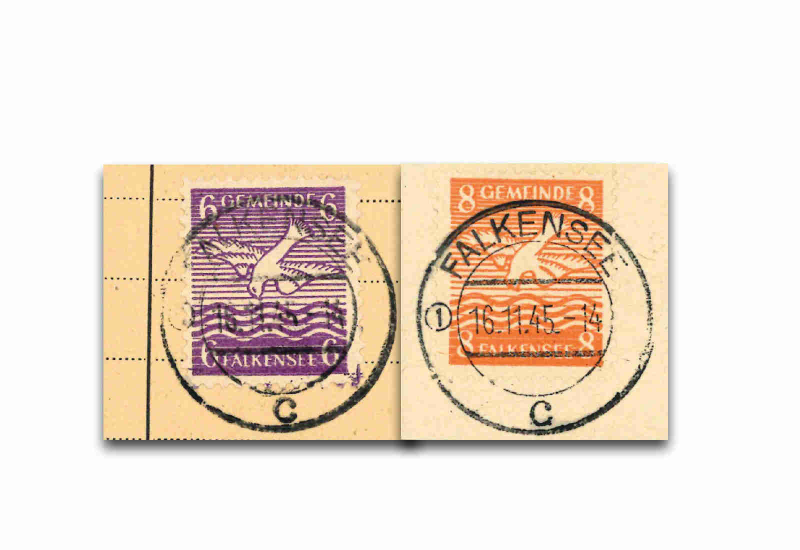 Briefmarken Falkensee Lokalausgabe 1945 Michel-Nr. 1-4 gestempelt geprüft