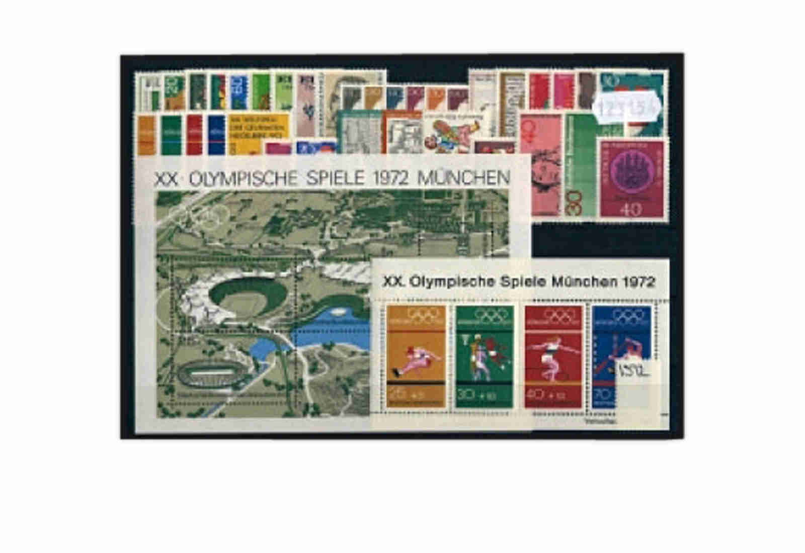 Briefmarken BRD Jahrgang 1972 Michel-Nr. 710-752 postfrisch