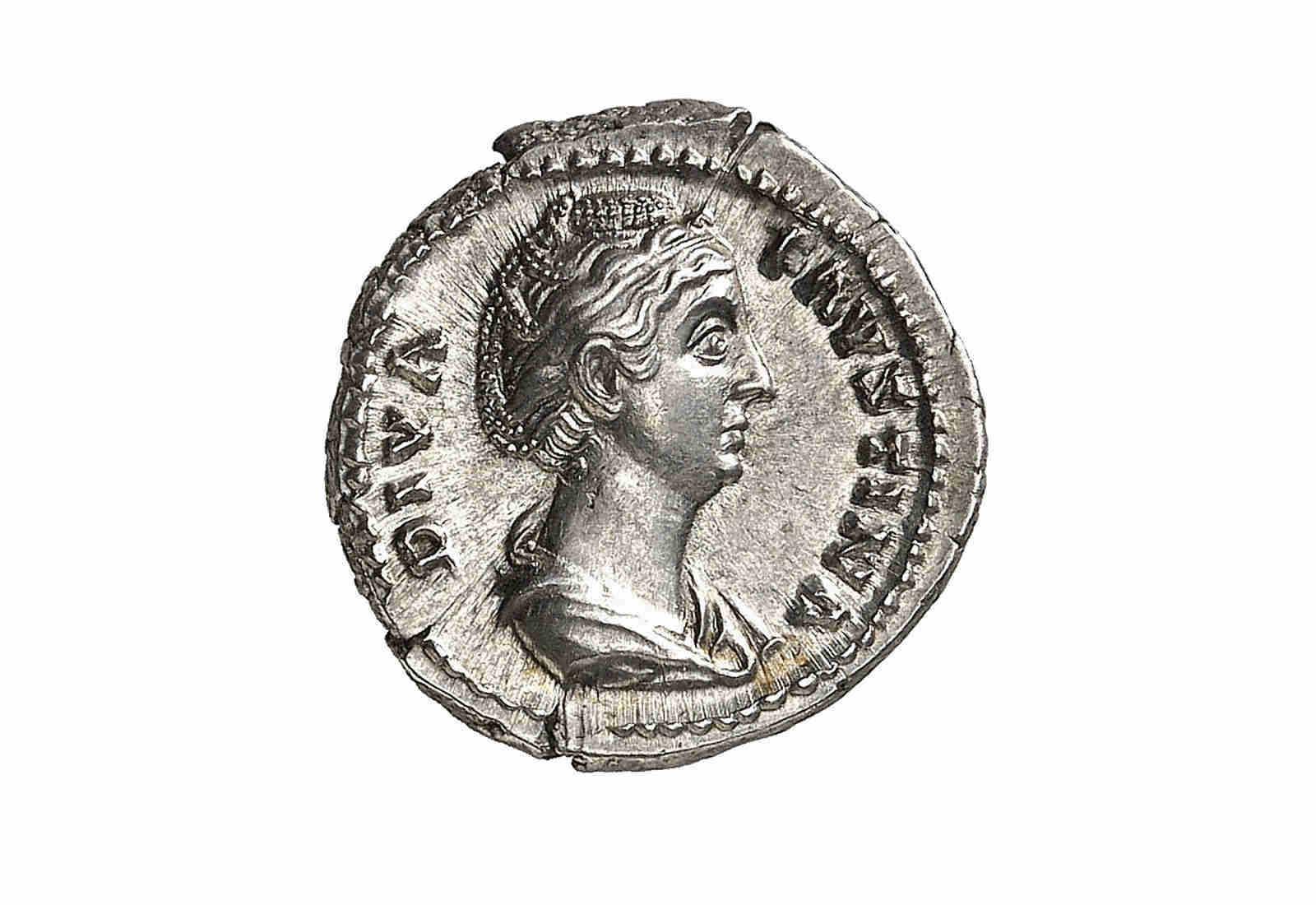 Silbermünze Römisch Antik 138 - 161 n. Chr. Diva-Favstina im Etui inkl Zertifikat