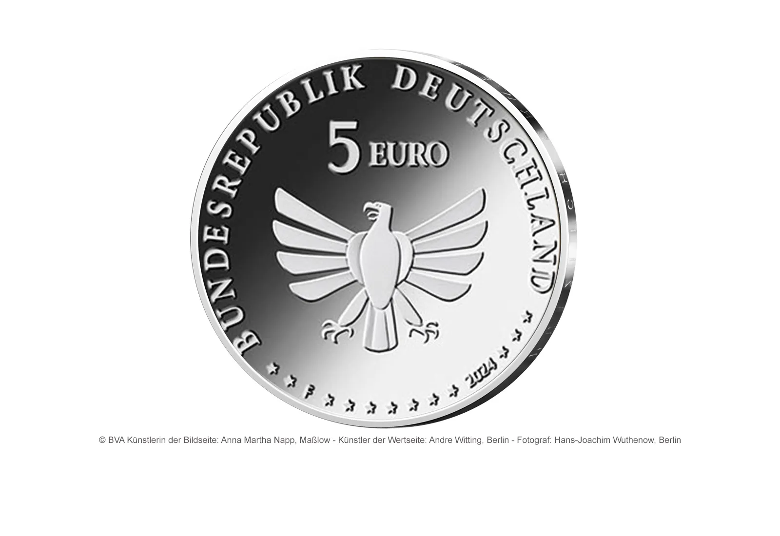 5 Euro 2024 Deutschland Hainschwebfliege PP Prägestätte F