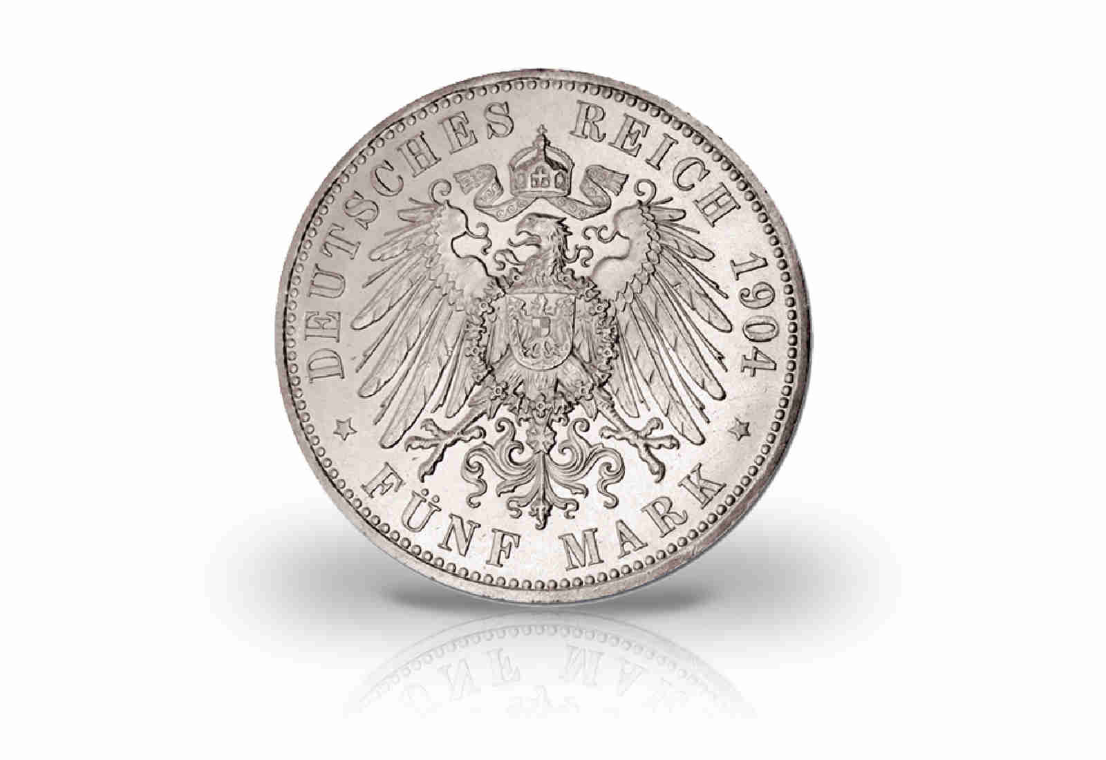 5 Mark 1904-1913 Deutsches Kaiserreich Lübeck Wappen Jaeger-Nr. 83