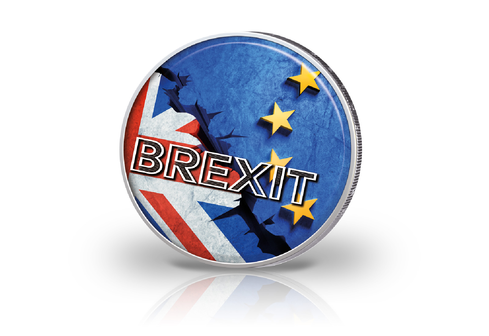 2 Euro mit Farbmotiv Brexit