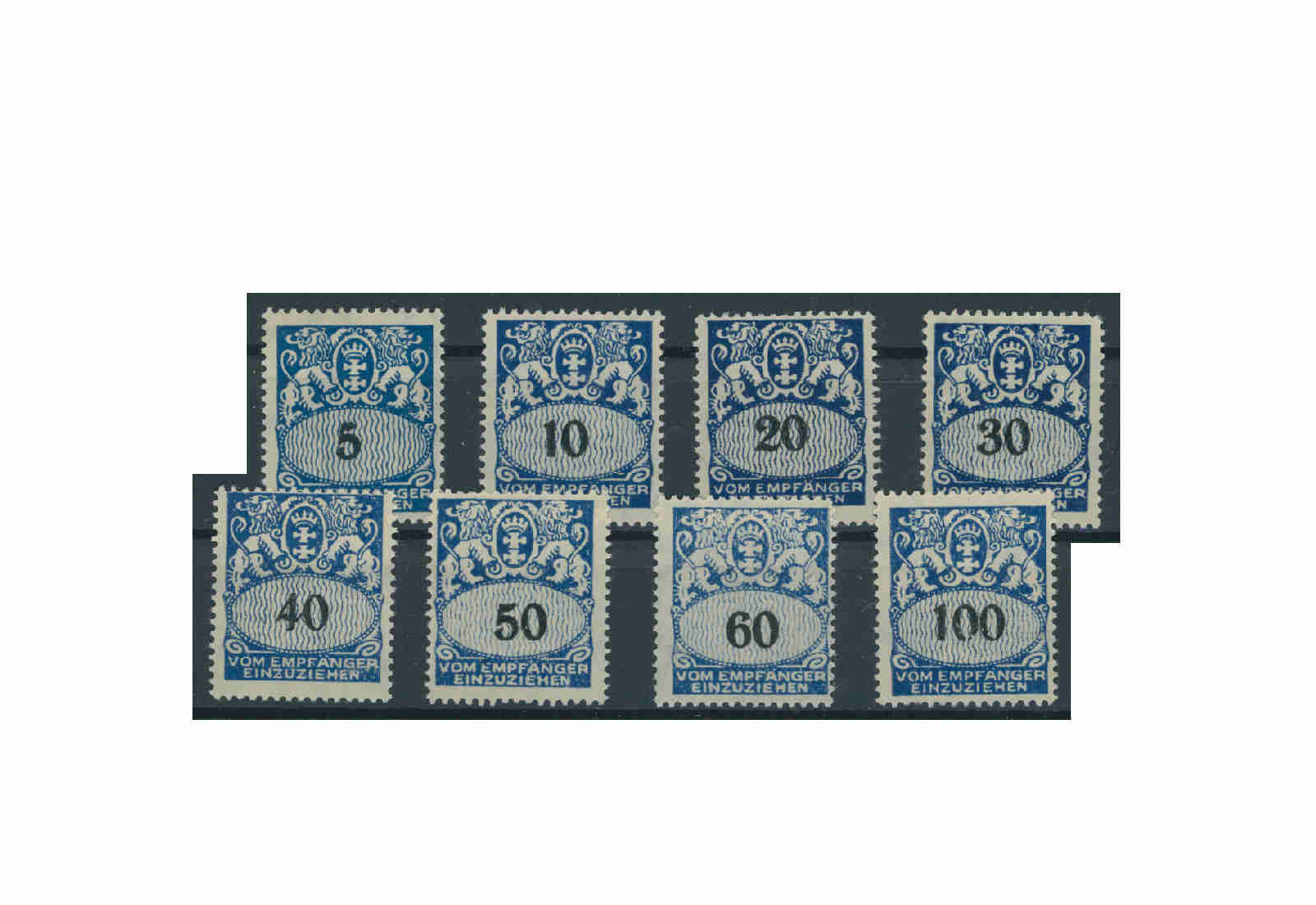 Briefmarken Deutsches Reich Freie Stadt Danzig 1921-1938 Michel-Nr. P 30-37 gestempelt