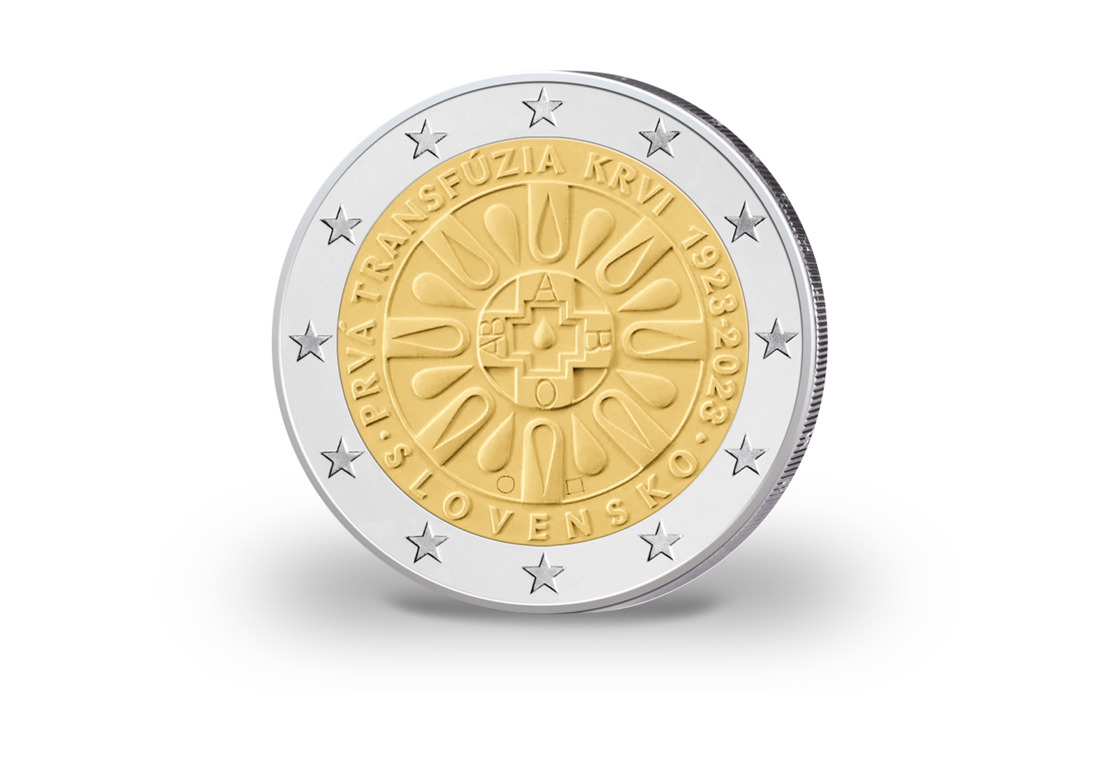 2 Euro 2023 Slowakei 100 Jahre Bluttransfusion