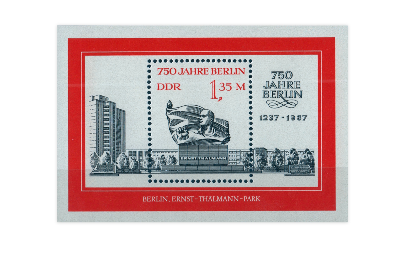 DDR Block 89 750 Jahre Berlin (III) Thälmann-Denkmal 1987 postfrisch